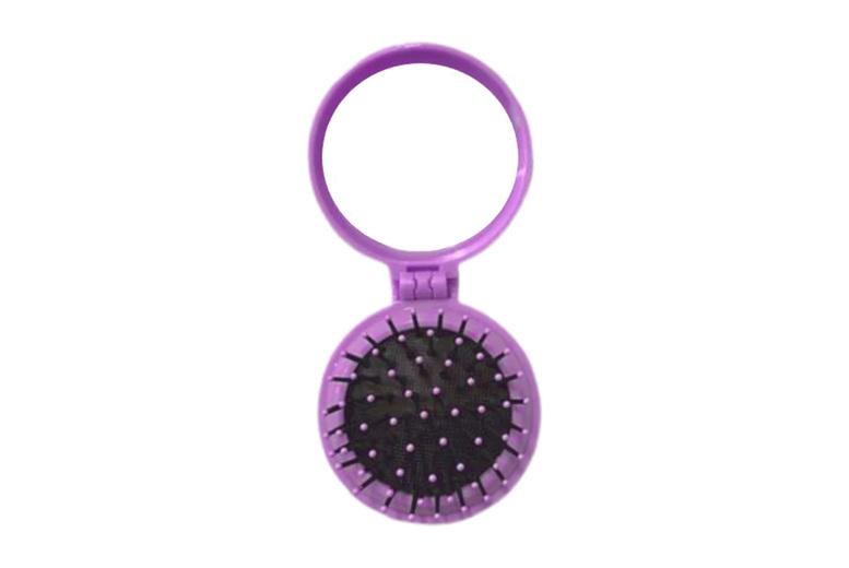 2-In-1 Folding Hair Brush & Mirror - Compact Beauty Essential