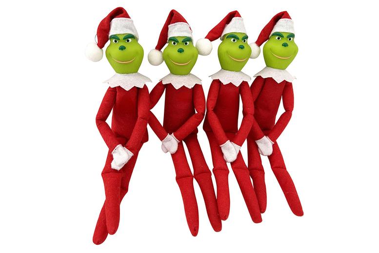 Grinch- Elf Shelf Doll - Festive Christmas Decoration, Handcrafted, Multiple Pack Sizes