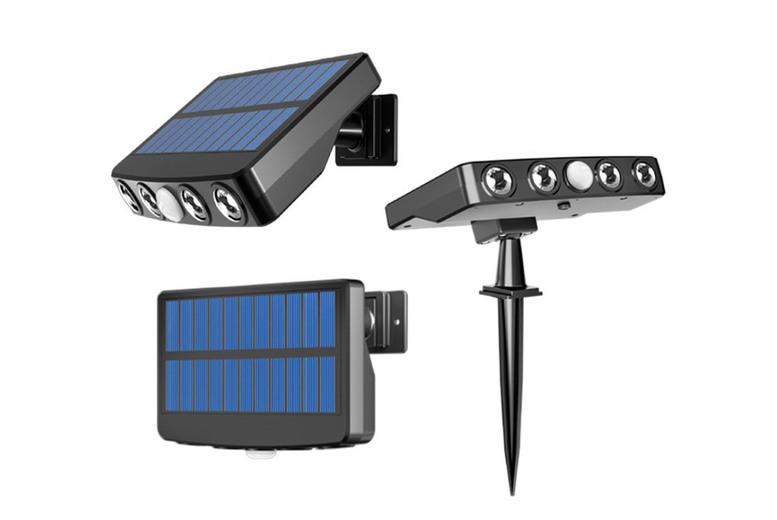 Solar Led Motion Sensor Outdoor Security Light - Ip65 Waterproof, 3 Colour Modes