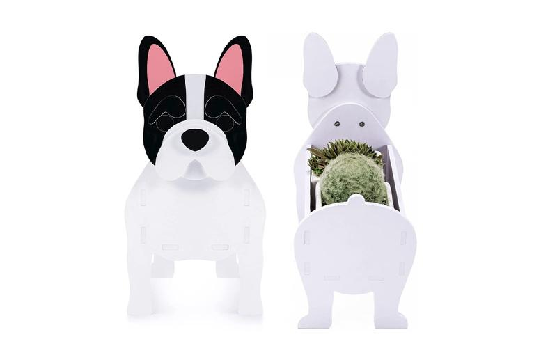 Indoor Low Maintenance Dog Planter - 10 Styles, Air-Purifying, Solid Wood