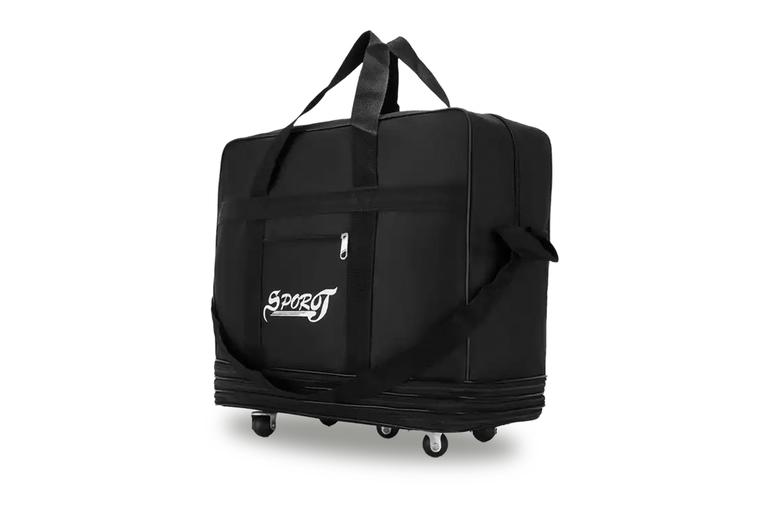 Durable Oxford Foldable 4-Wheel Suitcase - Water-Resistant, 94L, Small & Large Sizes