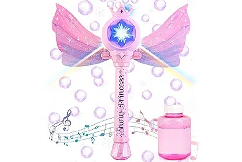 Princess Bubble Blower Wand For Kids - Battery-Operated, Musical, Ages 3+, Imaginative Outdoor Toy