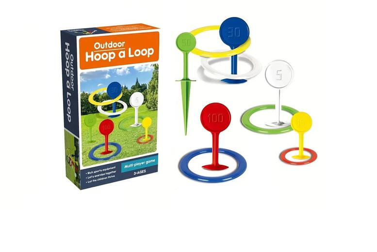 Kids' Outdoor Ring Toss Game Set - Colourful Garden Activity For Ages 3+