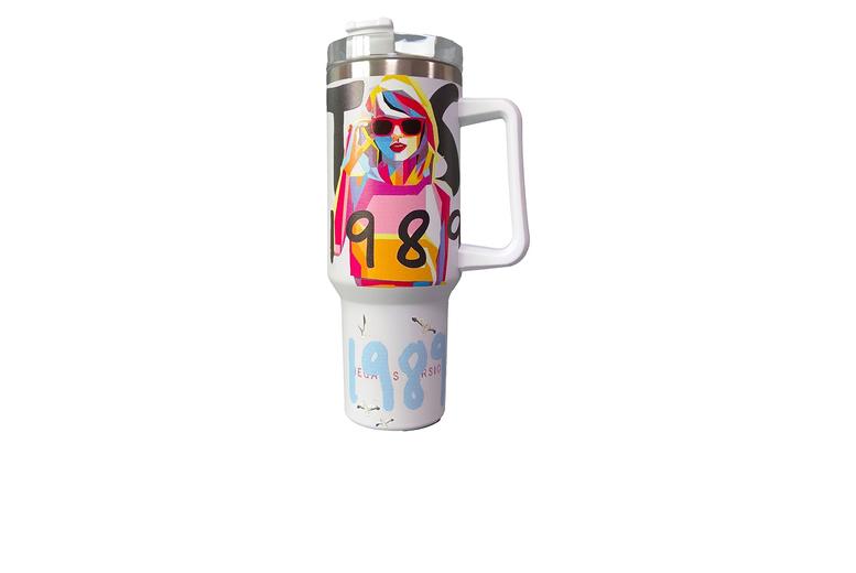 Taylor Swift  40Oz Stainless Steel Insulated Travel Tumbler With Handle & Straw - 10 Designs