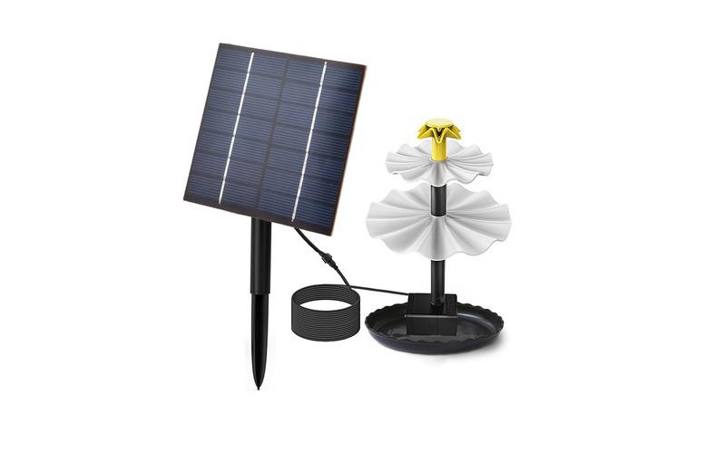 Solar-Powered 2-Tier Bird Feeder & Bath - Durable Abs, Wildlife-Friendly