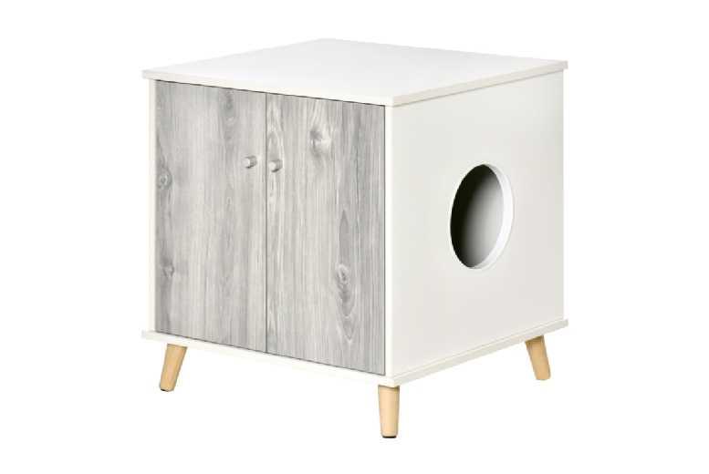 Price Drop! Premium Modern Cat Litter Tray Box & Cave Cabinet - Pine Wood, Multi-Use, Space-Saving