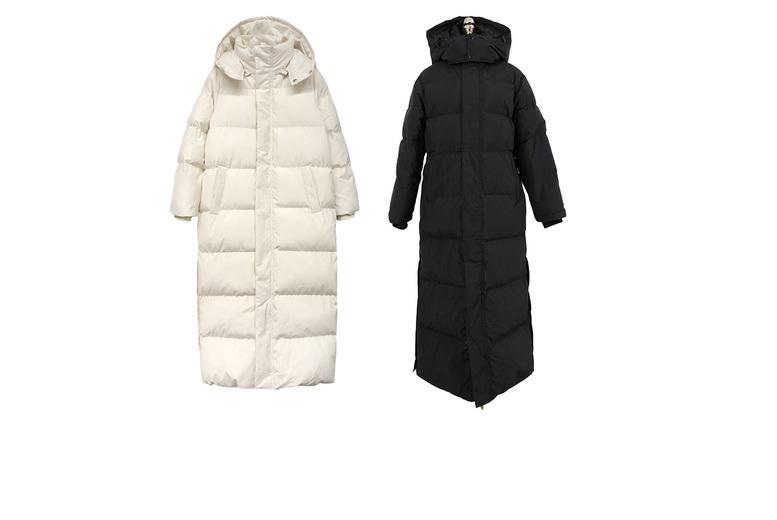 Women's Extra Long Winter Hooded Down Jacket with Pockets - 6 Sizes, 2 Colours!