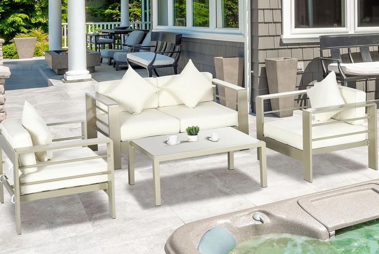 Price Drop! 4-Piece Aluminium Outdoor Furniture Set - Weather-Resistant & Stylish