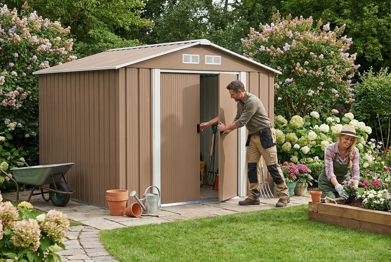 Price Drop! 7X4Ft Lockable Metal Storage Shed - Weatherproof, Secure Outdoor Garden Storage