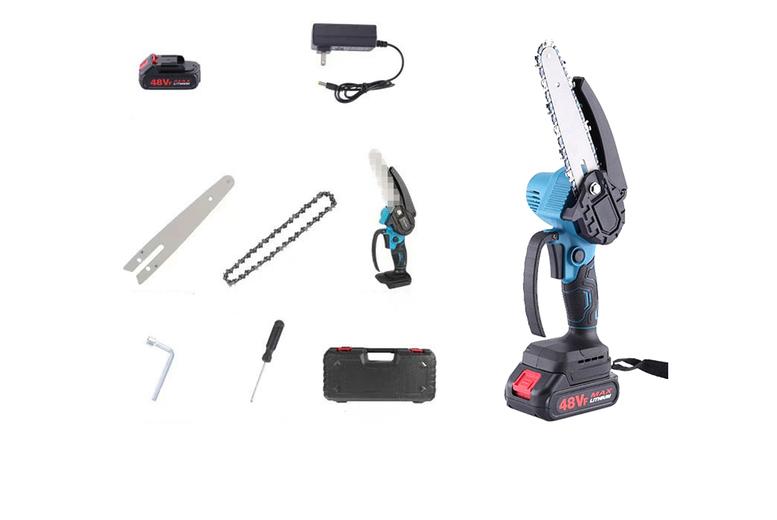 6-Inch Cordless Mini Electric Chainsaw - High-Efficiency, Lightweight, Safety Lock, Fast Charging