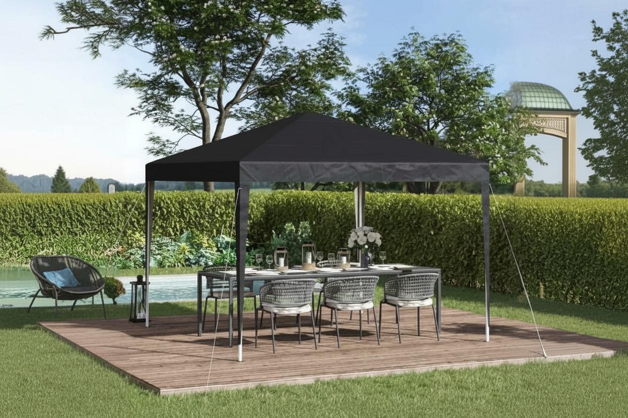 Outsunny 3X3M Weather-Resistant Steel Pop-Up Gazebo - Foldable, Portable Shelter