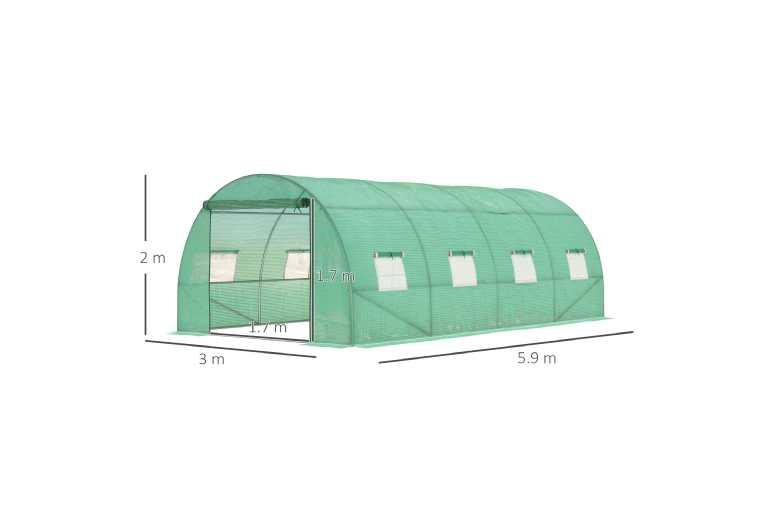 Outsunny 6X3M Walk-In Greenhouse Storage Shed - Durable Pe, Steel Frame, Weather Protection