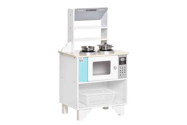 Homcom Children'S Wooden Toy Kitchen Playset (Ages 3-6) - Educational Pretend Cooking, Nordic Design