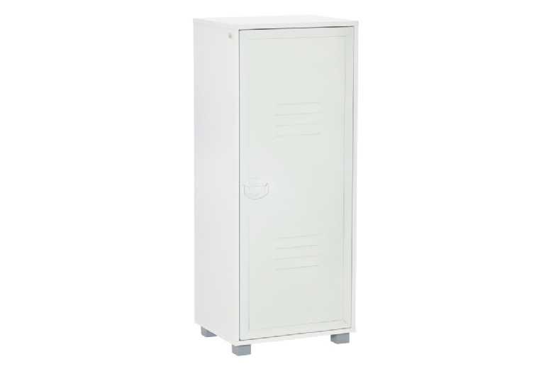 Modern 2-Tier Metal Storage Cabinet Organizer With Louvered Door - Compact, Durable, Anti-Tip