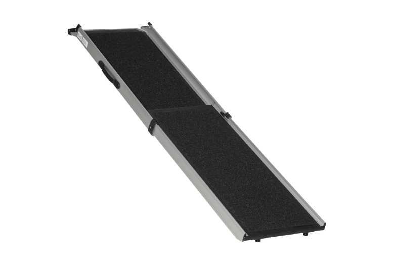Telescoping Aluminium Dog Car Ramp - Non-Slip, Portable, Large Breeds, Black