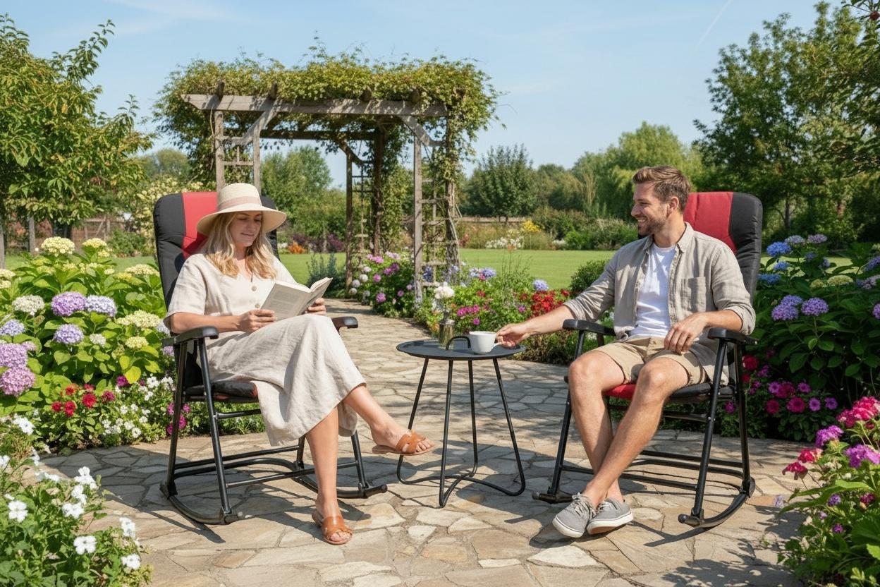 Metal Outdoor Coffee Table - Round, Weather-Resistant, 90Cm Modern Garden Accent