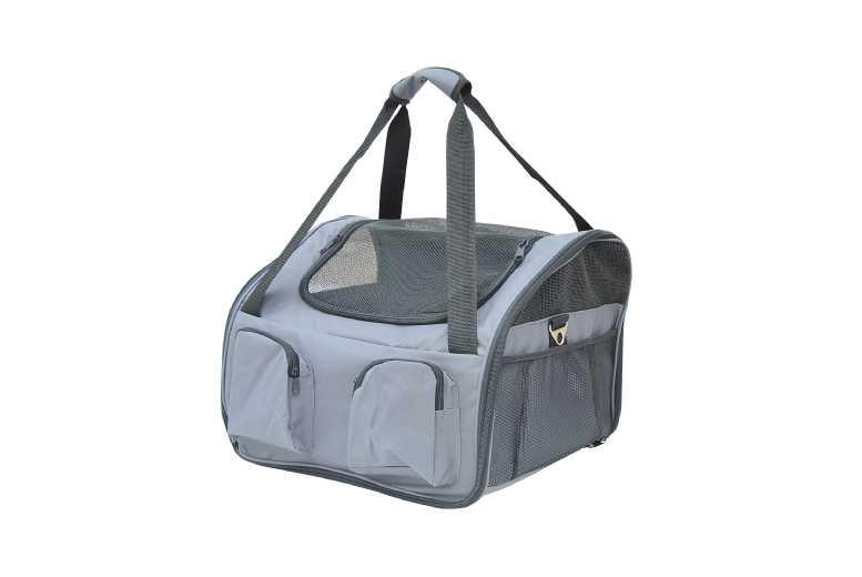 Folding Dog Carrier Bag - Breathable Mesh, Portable, Small Breeds, Grey, 41X34X30Cm