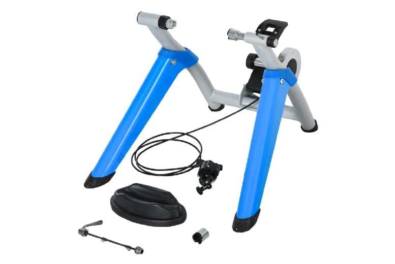Indoor Bike Trainer Stand - Steel Frame, Adjustable 8-Level Resistance, Fits Road & Mountain Bikes