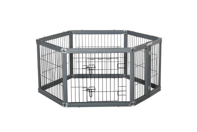 Heavy Duty Foldable Dog Playpen With Lockable Door - 6-Panel, Customisable, Indoor/Outdoor Pet Enclosure