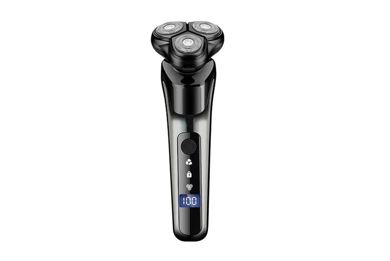 Men'S 3-In-1 Waterproof Electric Shaver With Led Display And Floating Blade