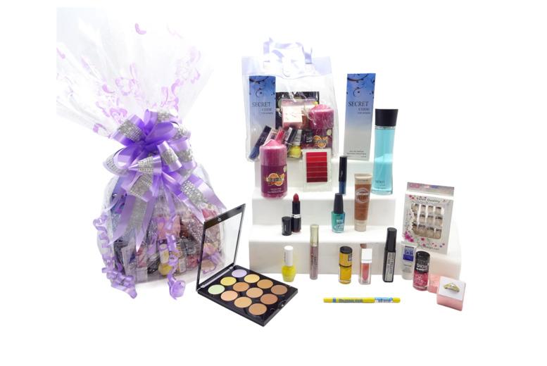Luxury Gift Hamper With Perfume, Candle, And Top Makeup Brands