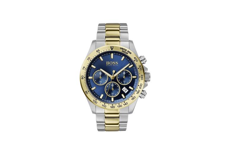 Hugo Boss Men'S Hero Bracelet Watch 1513767 With Blue Sunray Dial