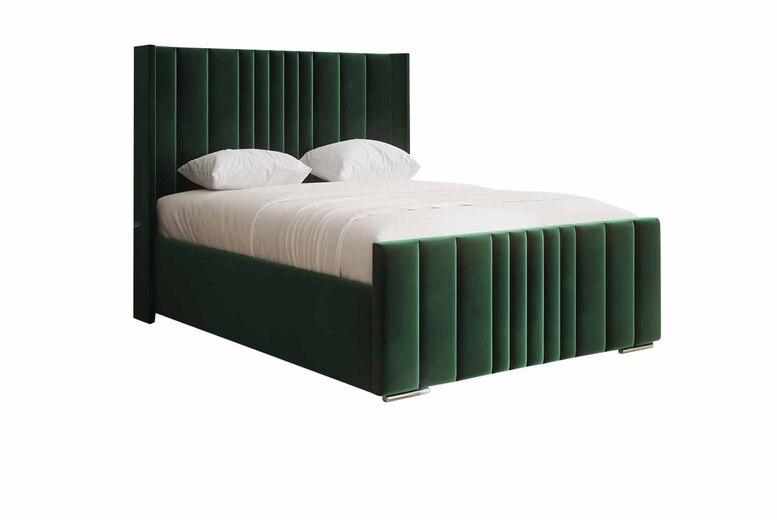 Green Plush Ottoman Bed Frame With Storage Option