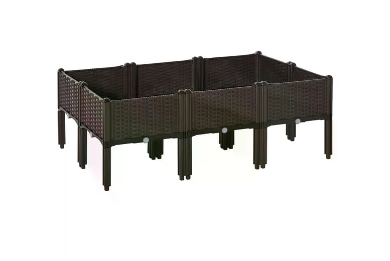 Set Of 6 Modular Raised Garden Beds For Flexible Outdoor Planting