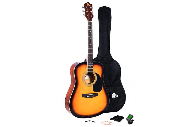 Rio Decorative Wall Art Guitar - Classic Acoustic Style, 2 Sizes, 3 Colours