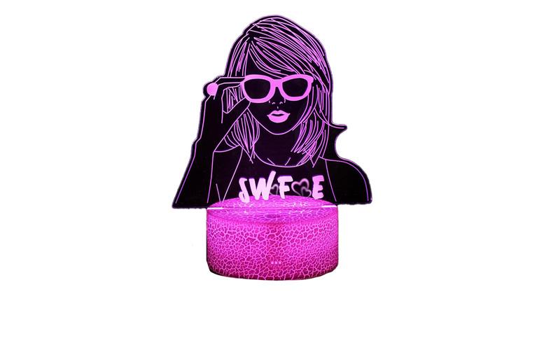 Taylor Swift  3D Led Table Night Light - Remote, Dimmable, 7 Colours, Energy Efficient