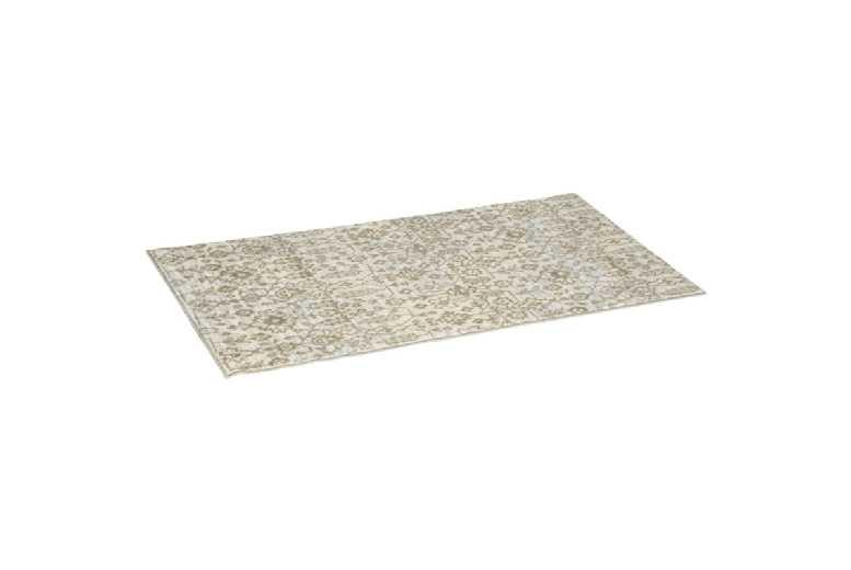 Large Bohemian Floral Area Rug - Plush Cream & Green Carpet, Soft 150 X 80Cm Home Decor
