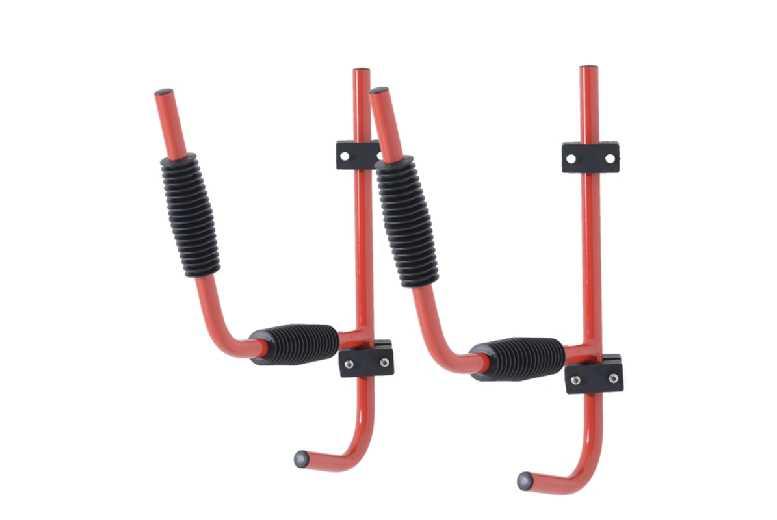 Aluminium Heavy-Duty Wall-Mounted Canoe & Kayak Storage Rack - Foldable, 50Kg Capacity, Organiser Hooks