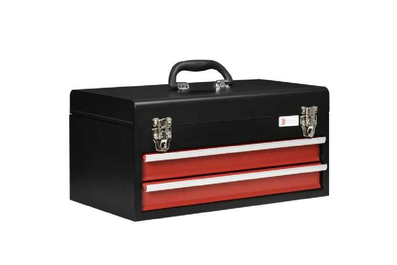 Lockable Metal Tool Storage Box - Red, Industrial, 14Kg Capacity, Secure Drawers
