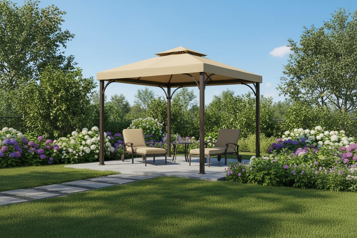 3X3M Gazebo Canopy Roof Replacement Cover - Beige (Cover Only)