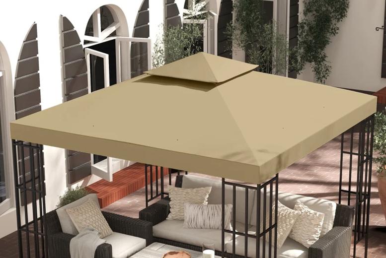 Price Drop! 3X3M Gazebo Canopy Roof Replacement Cover - Beige (Cover Only)