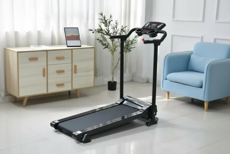 Power Track 500 Folding Space-Saver Treadmill With 12 Built-In Workout Programmes