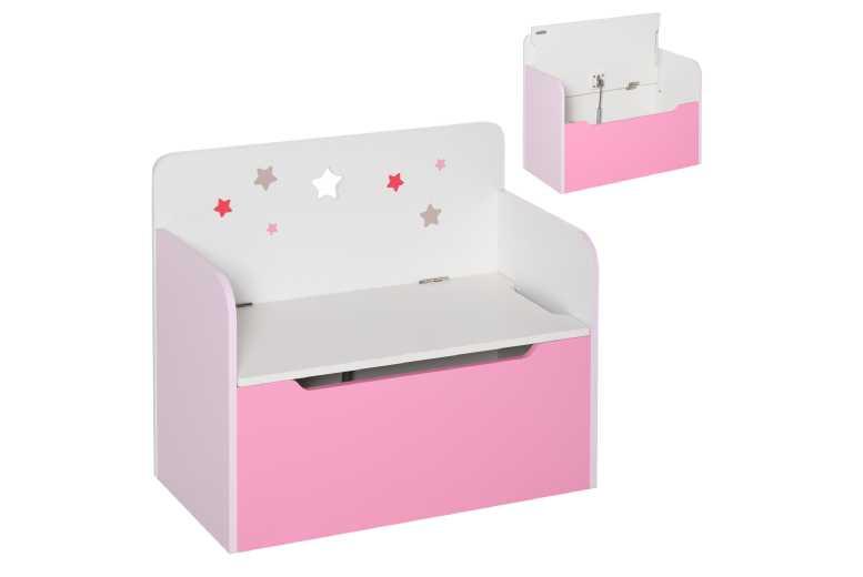 Kids Wooden Toy Storage Bench - Durable Mdf, 60L Chest, Compact Modular Seating