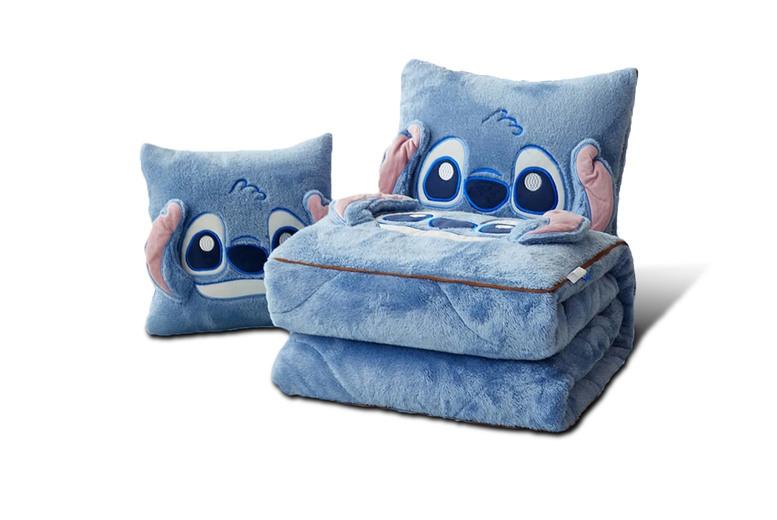 Price Drop! Lilo & Stitch  2-In-1 Plush Polyester Pillow Blanket - Small Or Large, Soft Furnishing