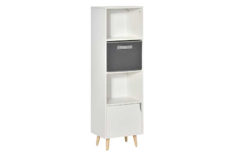 White 3-Tier Space-Saving Dining Storage Cabinet With Doors - Modern Sideboard For Compact Dining Rooms
