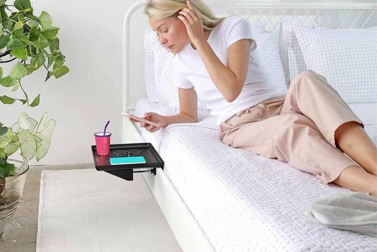 Price Drop! Space Saving Clip On Bedside Shelf - White Or Black
