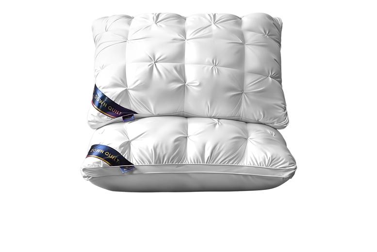 Luxury Cotton & Down Blend Quilted Pillow - Soft, Breathable, 48X74Cm, 6 Colours