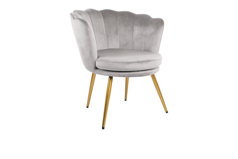 Price Drop! Flora Upholstered Velvet Accent Chair - Petal Back, Gold Legs, Multiple Colours