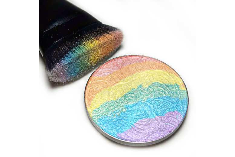 Mini Rainbow Shimmer Powder Highlighter - Longwear, Silky Powder Formula, Multi-Shade Pastel Glow