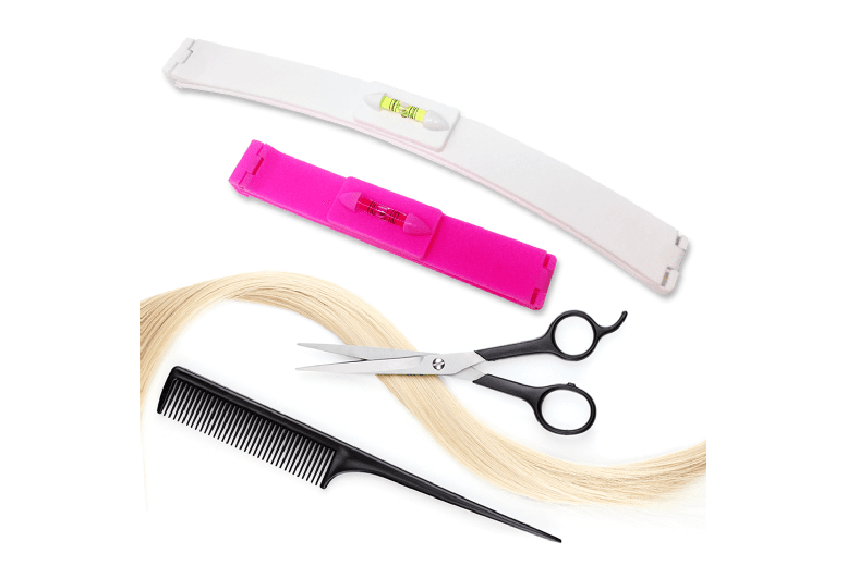 Women's Precision Hair Cutting Clips with Spirit Level - For All Hair Types, Salon-Quality Results, DIY Home Trim Tool