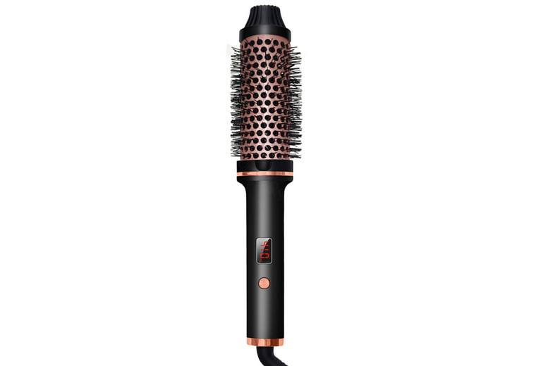 Professional Ceramic Ionic Hair Straightener & Curling Comb - Fast Heat-Up, Anti-Scald, Travel Size (Black)