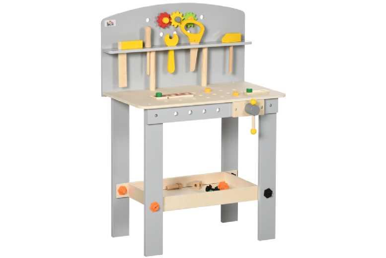 Price Drop! Wooden Kids Tool Bench Stem Building Set - 31-Piece Educational Imaginative Play Toy For Ages 3+