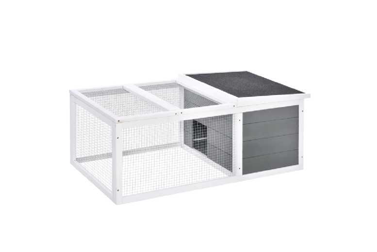Price Drop! Rabbit Hutch & Small Animal Cage - Spacious Guinea Pig, Chinchilla, Hamster Habitat With Easy Clean Asphalt Roof