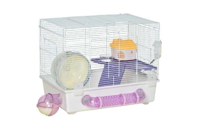 2-Tier Hamster Cage With Tubes - Multi-Level Small Pet Habitat, Easy Clean, Spacious Design