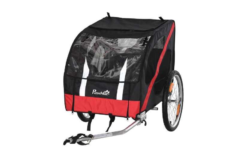 Price Drop! Heavy-Duty Waterproof Dog Bike Trailer & Stroller Wagon - All-Breed, Red/Black