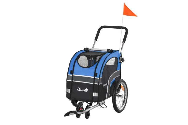 Price Drop! 2-In-1 Heavy-Duty Dog Bike Trailer & Jogging Stroller For Medium Breeds - All-Weather, Foldable, Safety Leash, 130Cm